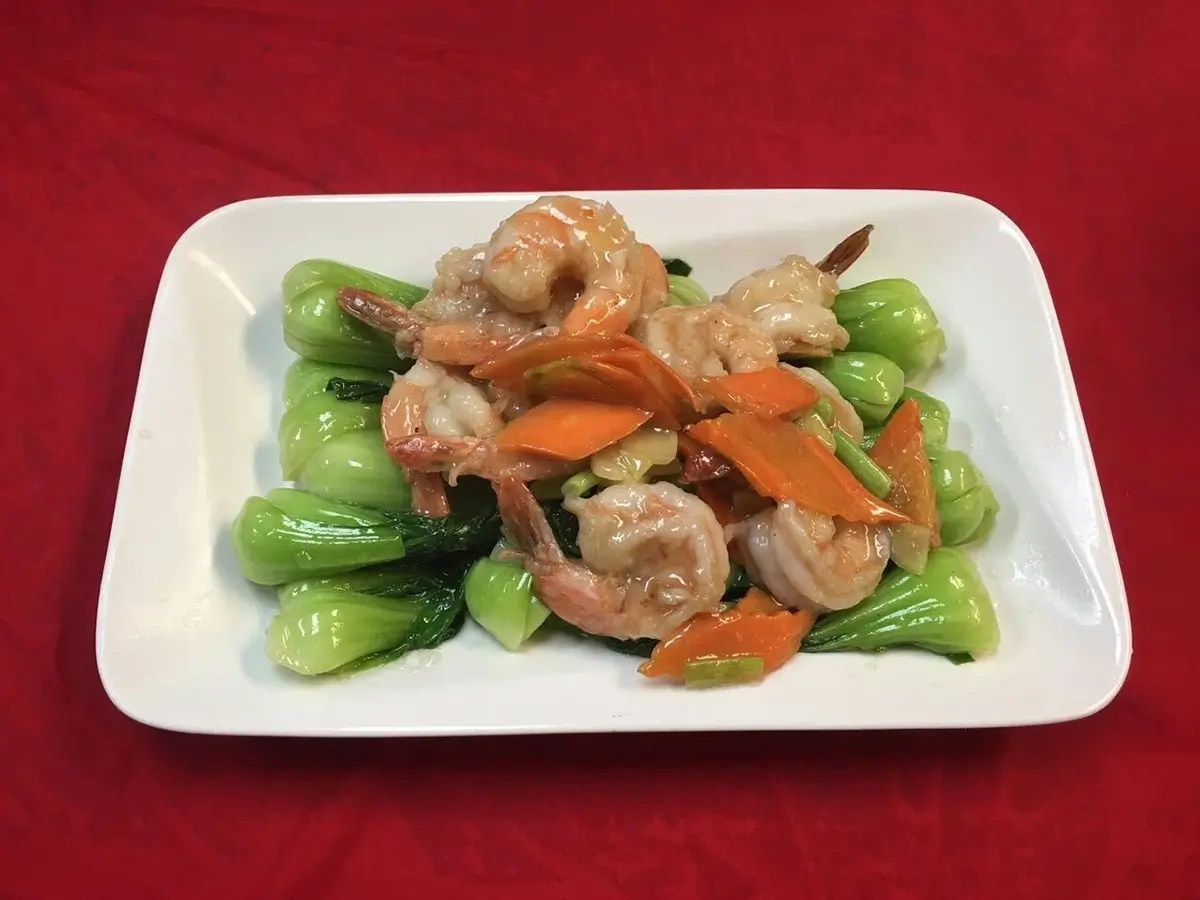 Stir-fried shrimp and vegetables at Lee Cafe, a Chinese Restaurant in Fort Mill